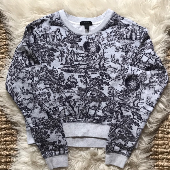 J. Crew Other - J Crew cropped gray toile sweatshirt pajama top